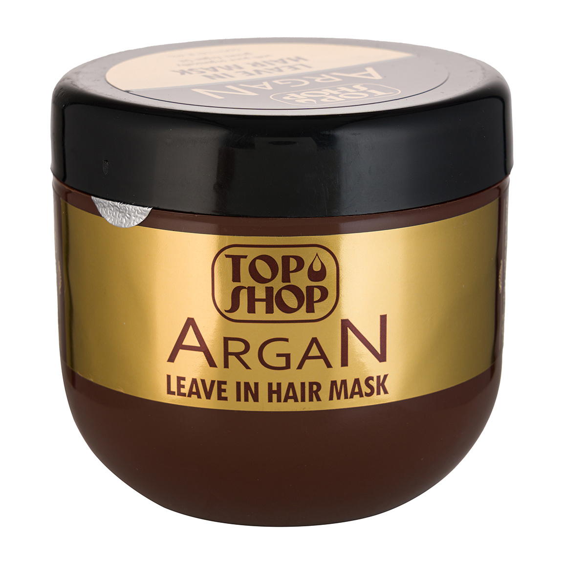 ماسک مو رطوبت رسان بدون آبکشی تاپ شاپ حاوی روغن آرگان مناسب موهای رنگ شده و آسیب دیده حجم 500 میلی لیتر